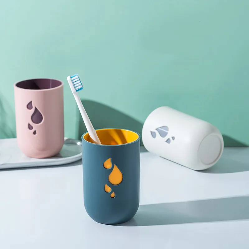 

Water Drop Toothbrush Cup Bathroom Tumblers Environmental Friendly Plastic Couple Wash Tooth Mug Bathroom Supplies