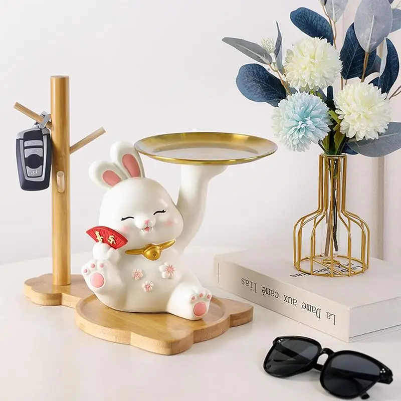 

Lucky Cat Statue | Resin Storage Sculpture | Cat Decorative Organizing Tray Small Items Storage Box Statues And Sculptures for H