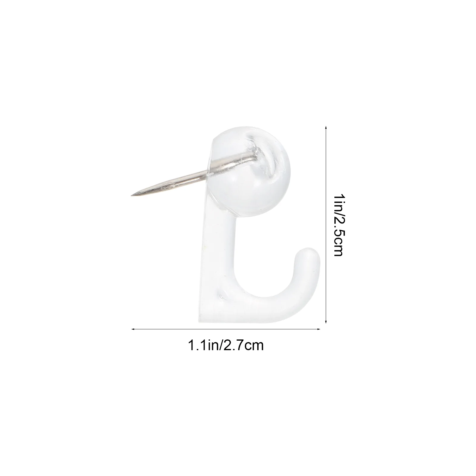 

50 Pcs Hook Pushpin Hook Style Pin Clear Hangers Map Fixing Multi-purpose Metal Photo Multi-purpose Pushpin Hook Wall Hooks