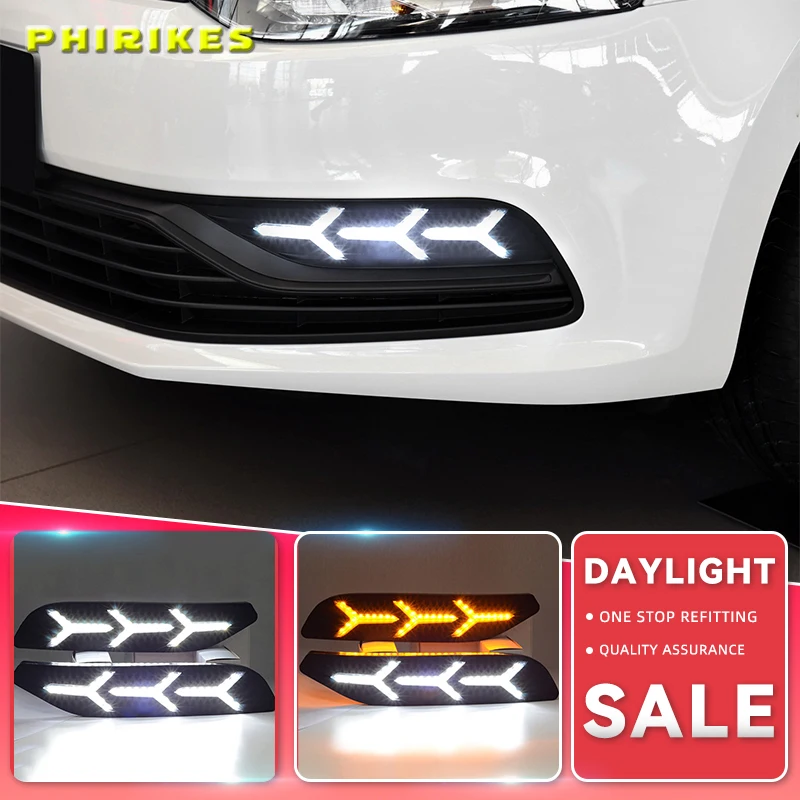 Дневные ходовые огни дневные светодиодные для Volkswagen VW Polo 2014 2015 2016 2017 2018 ходовой