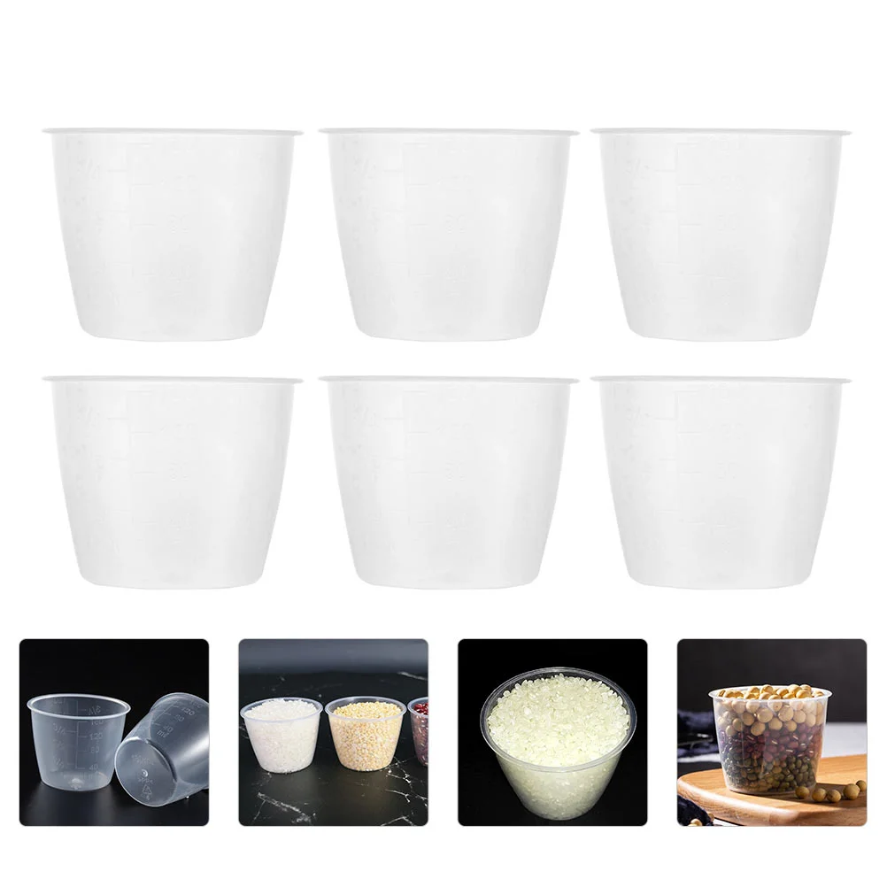 

8 Pcs Rice Japanese Measuring Scale Cup Clear Cooker Scoop Plastic Transparent Ruler