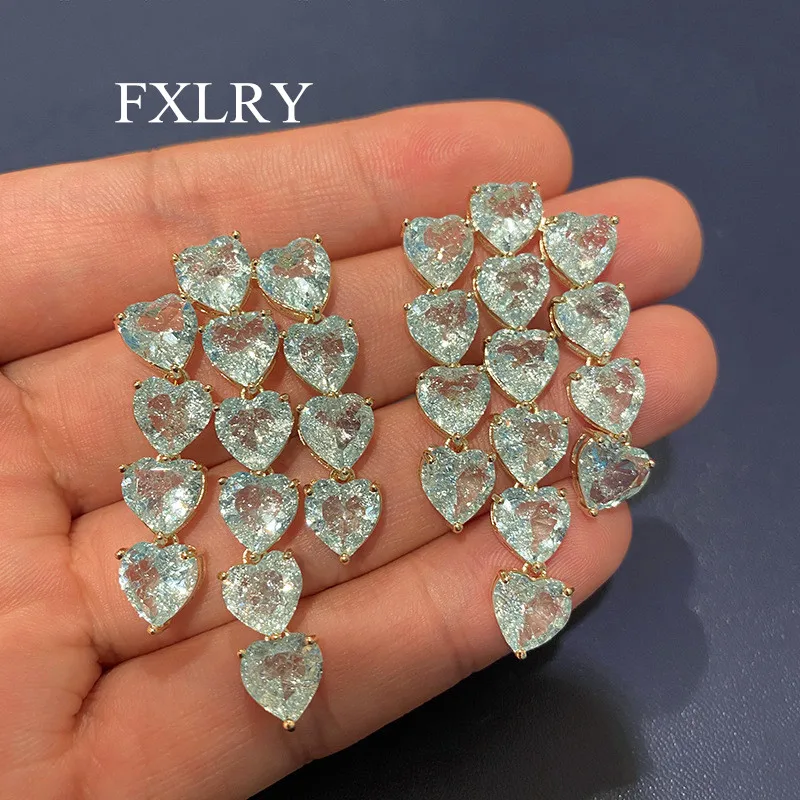 

FXLRY высококачественные модные женские серьги-подвески со сломанным фианитом, свадебные аксессуары