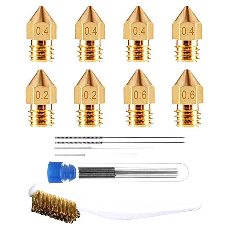 

3D Printer Accessories Brass Nozzle Cleaning Kit Brass Nozzle Copper Wire Cleaning Brush Multi-Size Cleaning Needles