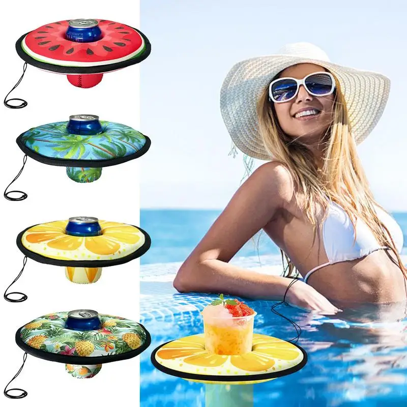 

Floating Drink Holder Water Coasters Floating Inflatable Cup Holder Swimming Pool Drink Float Toy Inflatable Circle Pool Coaster