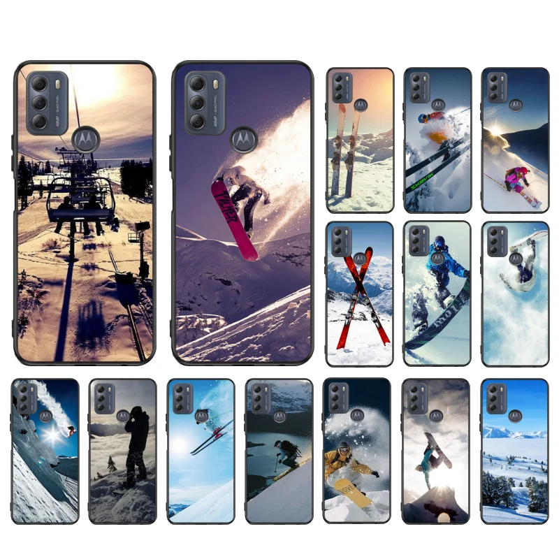 

Snow Die Ski Snowboard Sport Phone Case for Motorola Moto G22 G60 G52 G9 G7 Plus G8 Power G100 G Stylus G30 G10 GPure