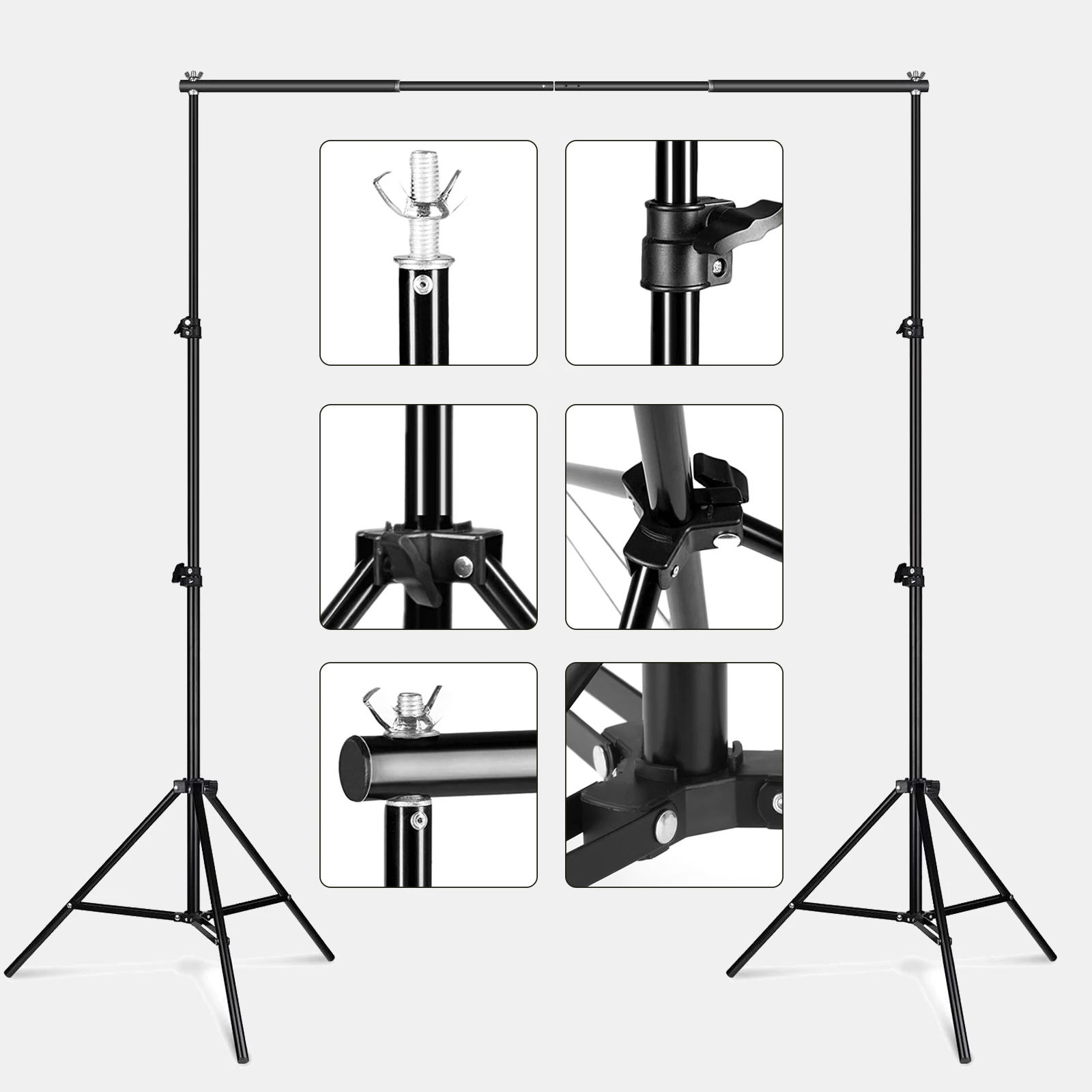 Photography Studio Backdrop Stand Photo Video Studio Background Stand Backdrop Support System Kit Scenery Shelf Frame Light Kit