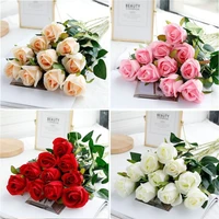 1pc beautiful silk artificial rose flowers wedding home table decor long bouquet arrange fake plant valentines day presents