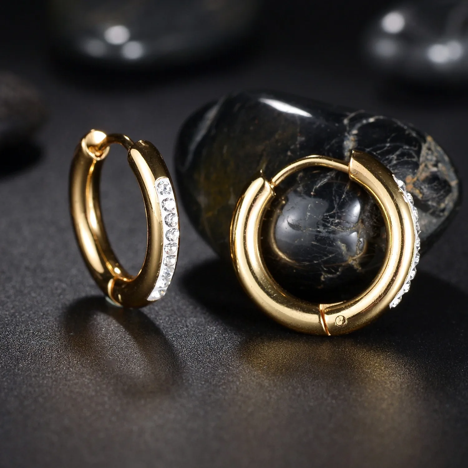 Разные стили белые стразы из нержавеющей стали маленькие круглые обручи