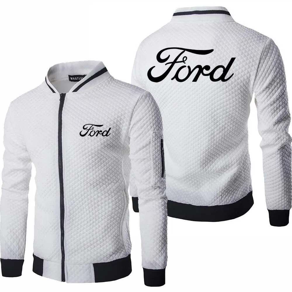 2023 New Mens Ford Jacket Spring Autumn Long Sleeve Fashion Sportswear Casual Zipper Hoody Male Sweatshirts