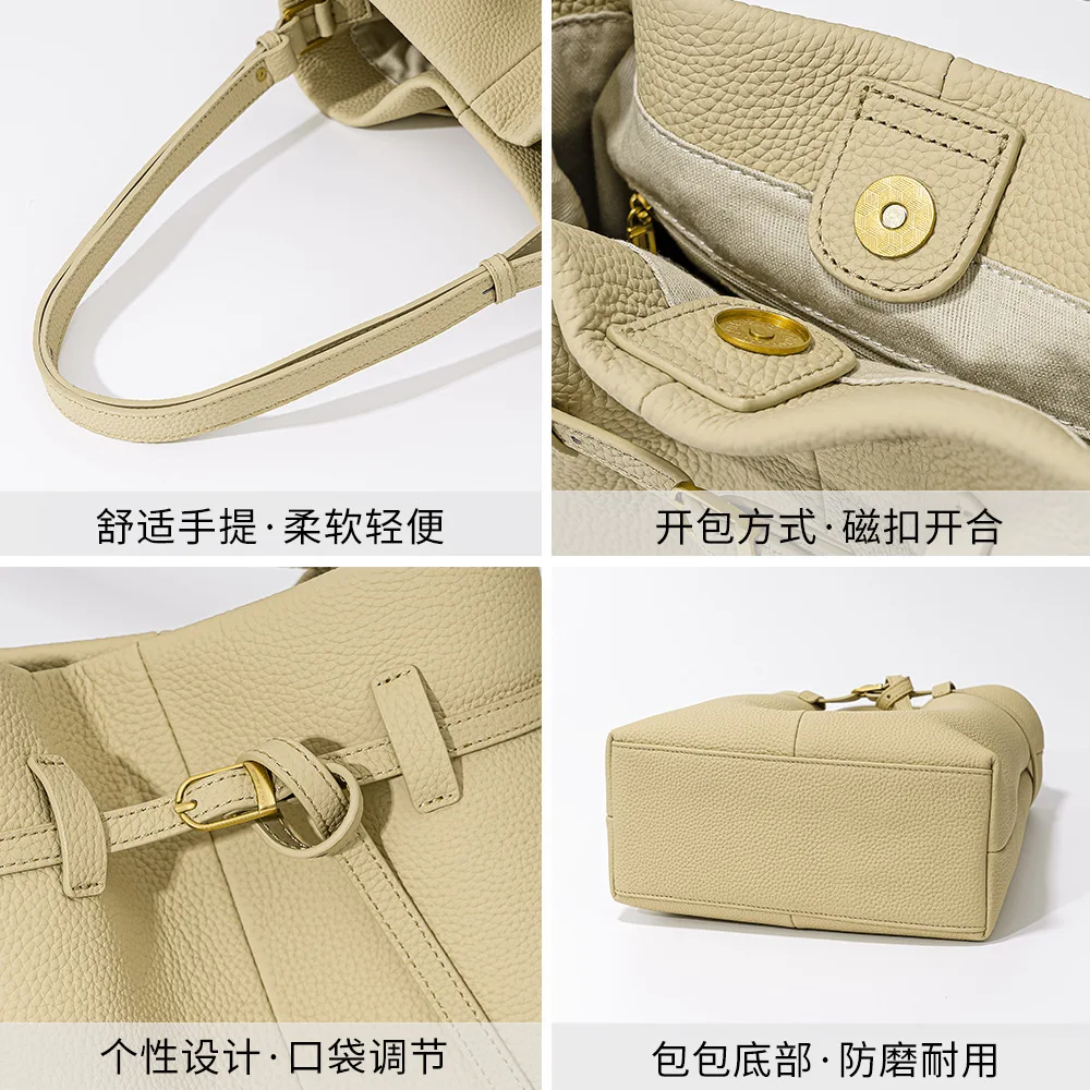 2024 нишевый дизайн первый слой ведро из воловьей кожи новая модная универсальная