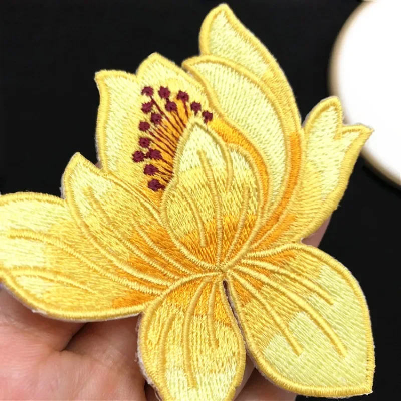 9-цветная винтажная изысканная вышитая нашивка из ткани лотоса Cheongsam