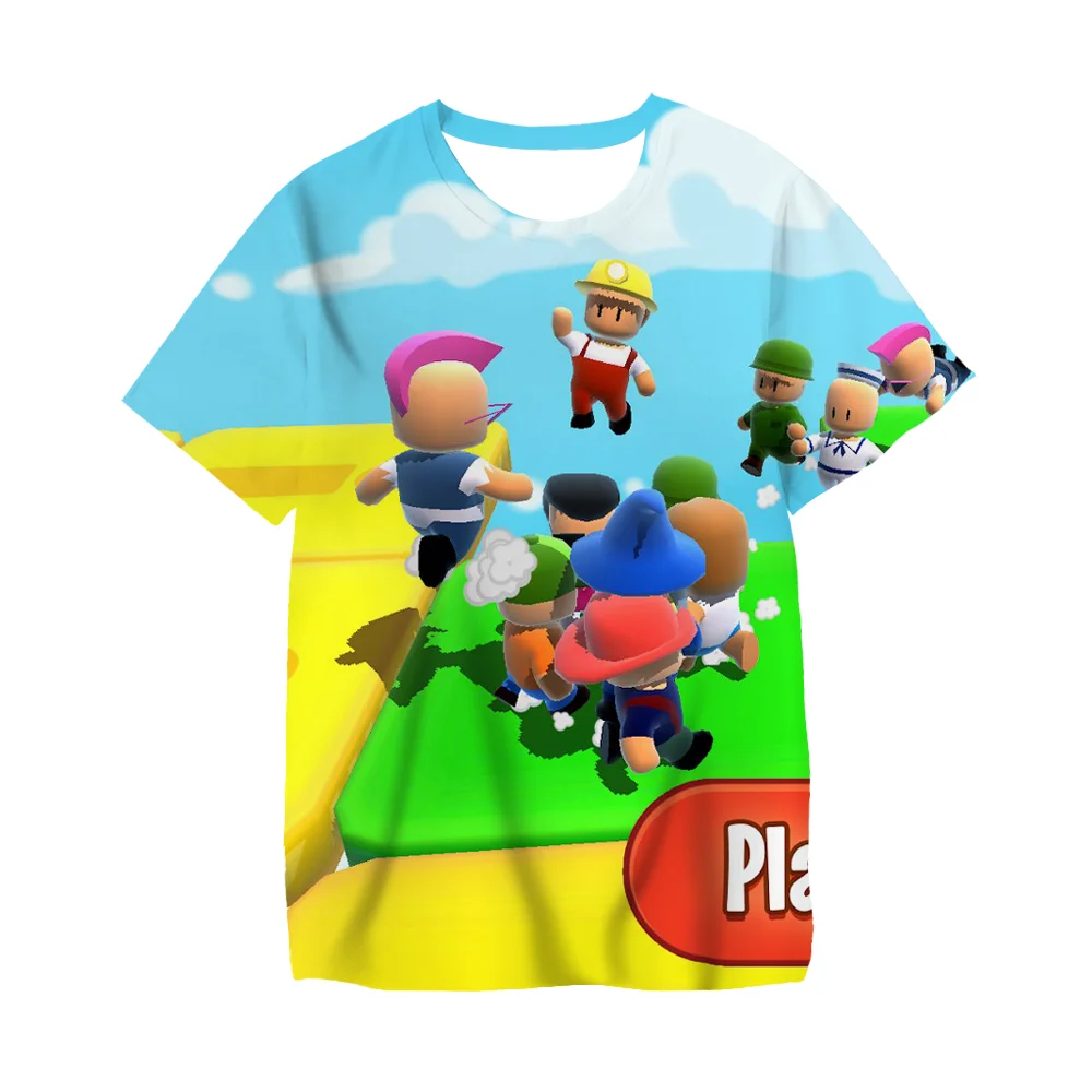 

Hot Sale 3D Printing Summer Kids T Shirt Cartoon Short Sleeve Unisex Kids Clothes Games 2022 Charm Kids Clothes