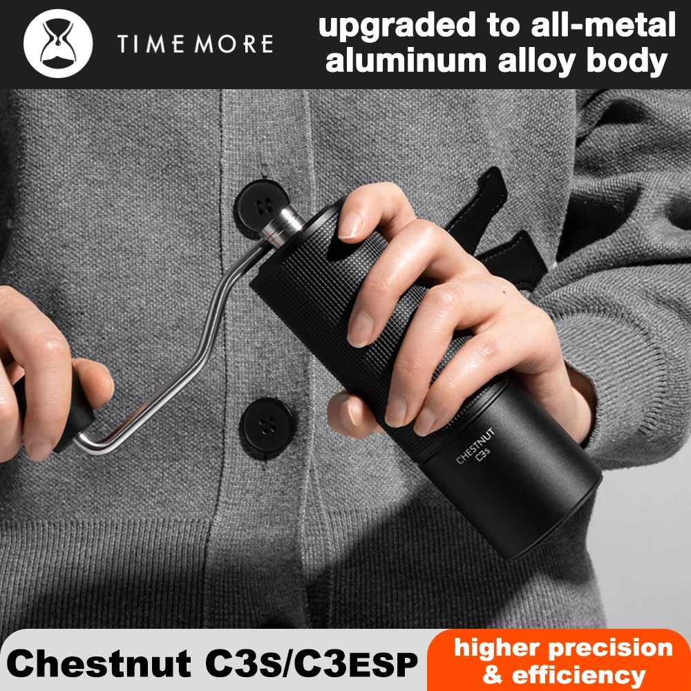 

TIMEMORE Chestnut C3S / C3ESP Manual Coffee Grinder Upgrade All-metal Body & Anti-slip Design Portable Grinder S2C Burr Inside