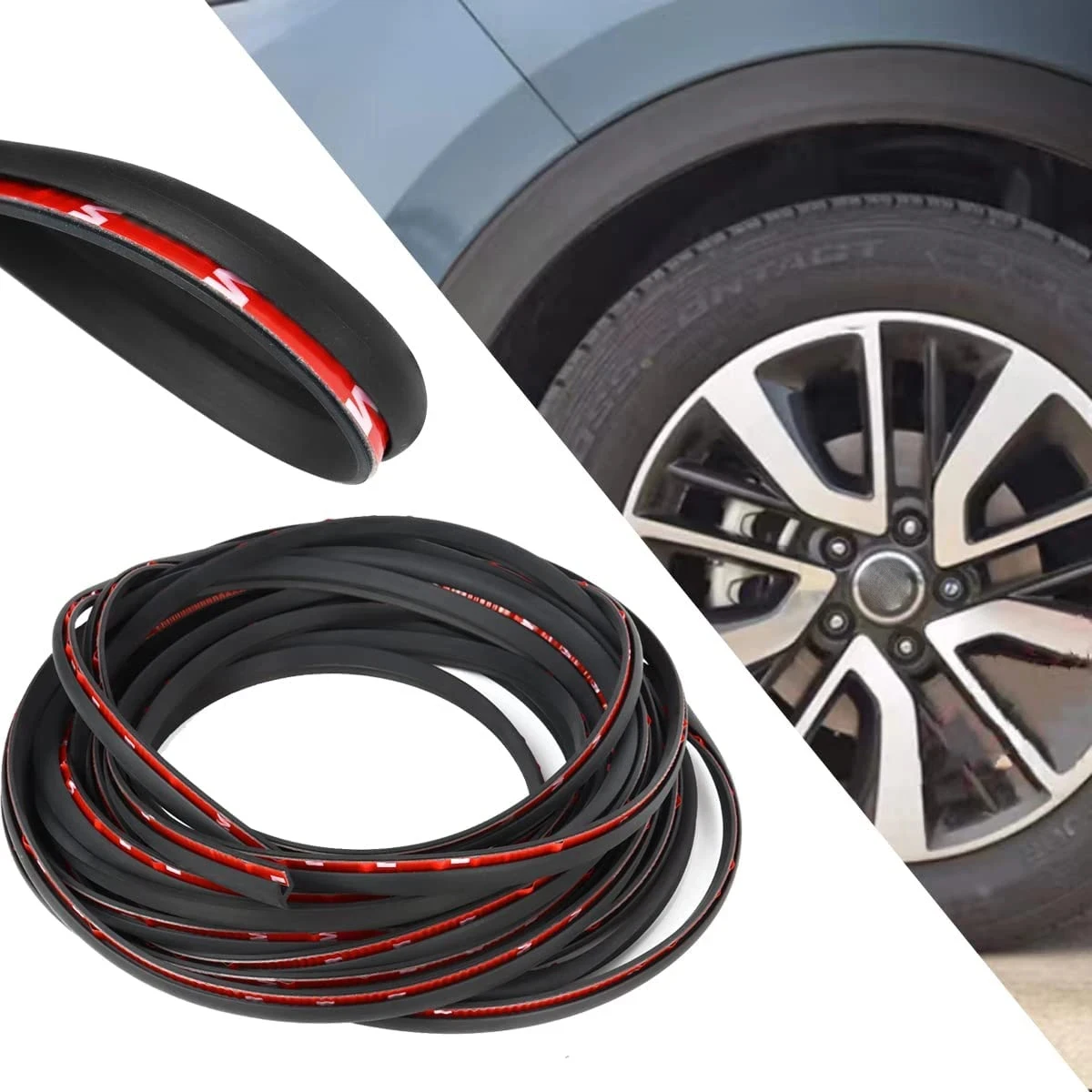 

Universal 9 Mete T-Style Car Wheel Eyebrow Protector Lip Wheel-arch Arch Extenders Decorative Scratch Proof Rubber Seal Strip