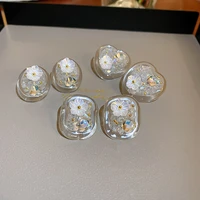 korean 2022 summer new trendy transparent acrylic resin stud earrings for women shell flower crystal heart boucles doreilles