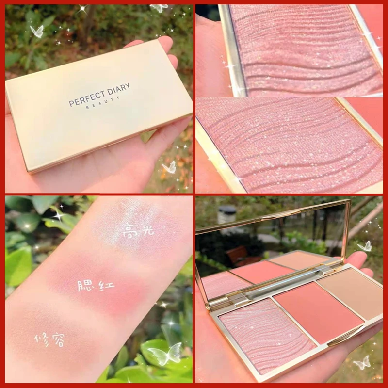 

Идеальный дневник, высокая яркость, пудра, румяна, тени для носа, тени, три в одном, трехмерная фотовспышка