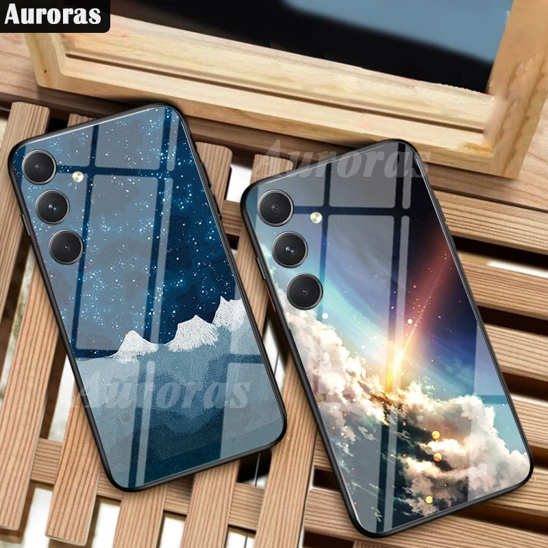 Чехол Auroras для Samsung Galaxy S23 FE ударопрочный чехол из закаленного стекла с