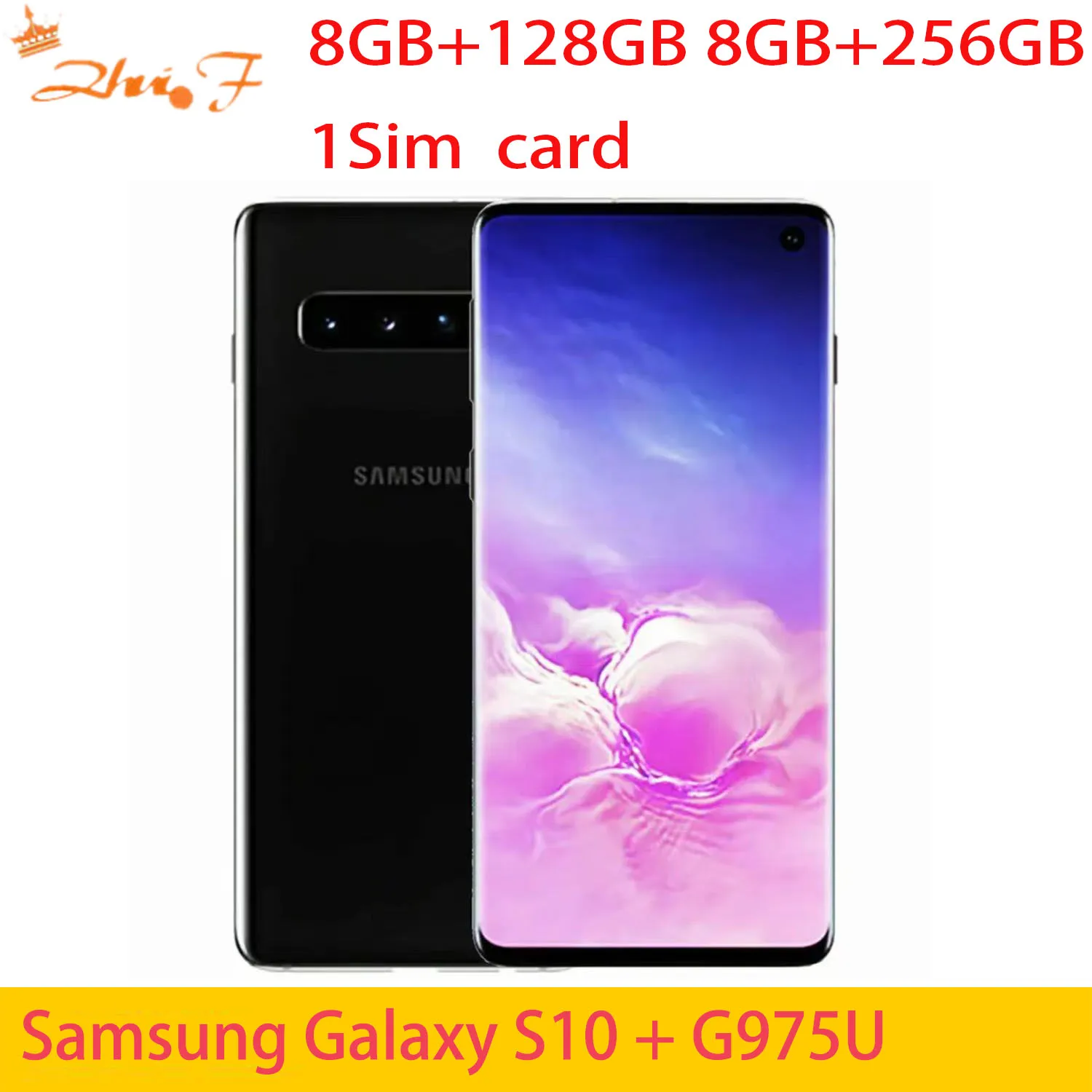 Фото Samsung Galaxy S10+ G975U G975U1 S10 Plus, 8/12 ГБ ОЗУ, 128/512/1 ТБ ПЗУ, Snapdragon 855, восьмиядерный процессор, 6.4 дюйма, 16 МП и двойная камера 12 МП, NFC №1