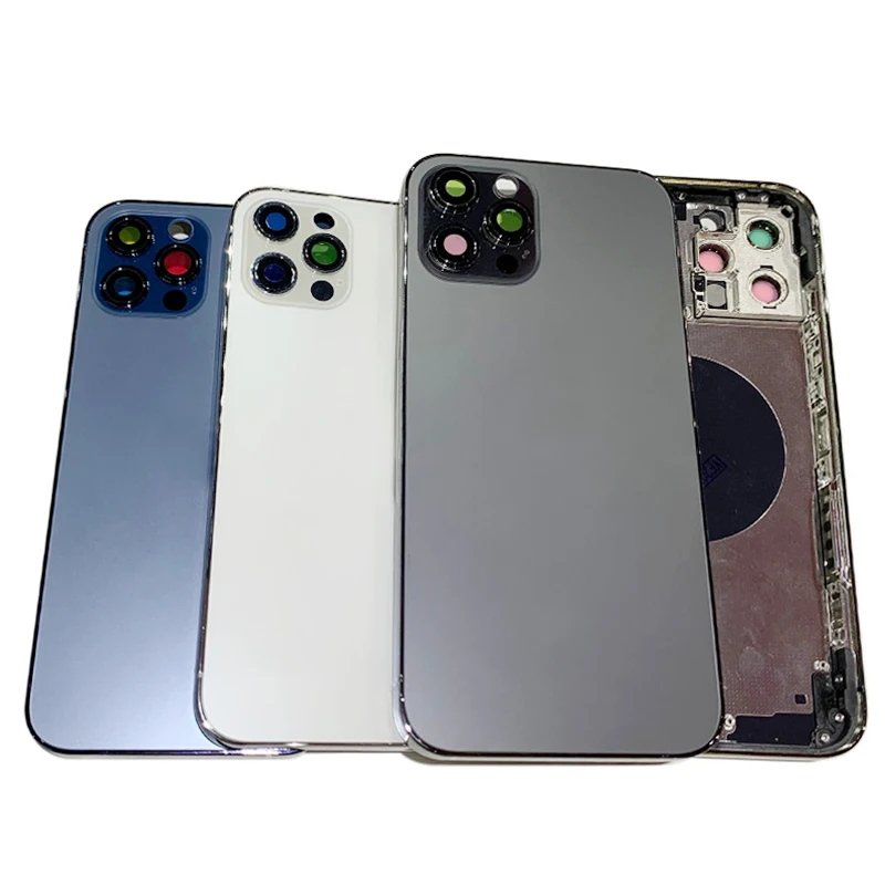 Rear Door Battery Cover with Middle Frame Sim Tray For iPhone 12 Pro Max Housing with Camera Lens Logo Repair Parts enlarge
