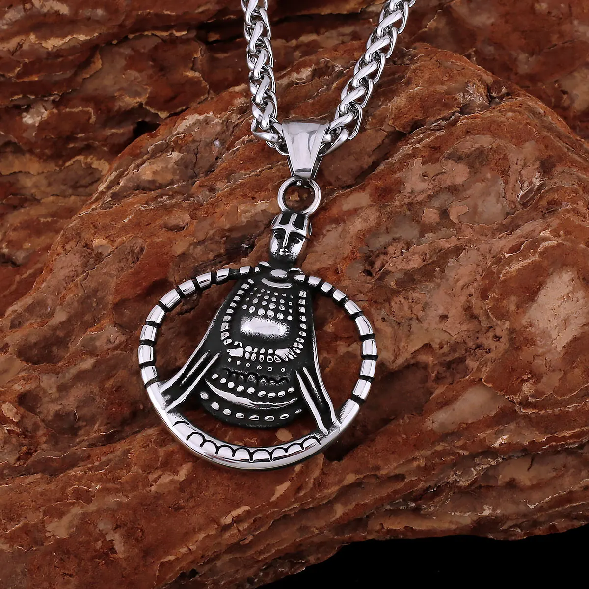 

316L Stainless Steel Egyptian Mythological Totem Viking Necklace Nordic Men's Retro Amulet Pendant Pagan Jewelry Gift Wholesale