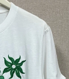 

Women T-shirt 2023 Summer New Casual White Embroidered Cotton T-shirt