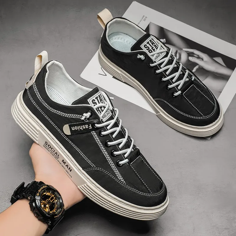 

Fashion Breathable Ice Silk Umbrella Cloth Sports Casual Shoes Soft Breathable Comfortable Men's Daily Driving Canvas Shoes