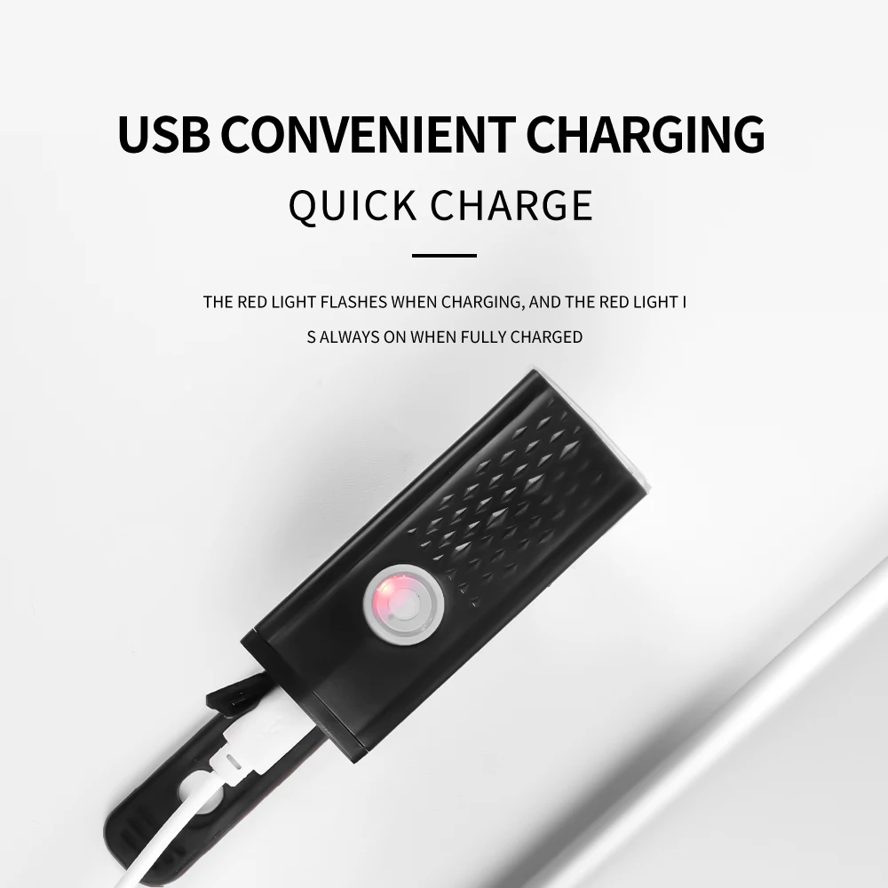 Фото Перезаряжаемая USB-фара для горного велосипеда, сверхъяркая, для ночной езды, передний фонарь для MTB, оборудование для обеспечения безопасности при езде на велосипеде №3