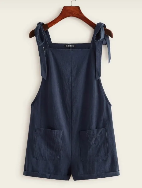 Женский свободный комбинезон на бретельках Летние повседневные широкие брюки