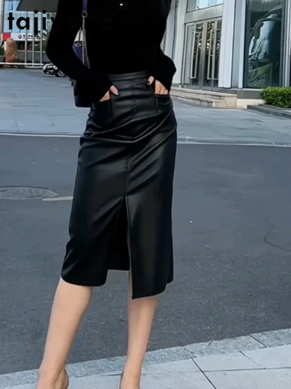 Женские юбки из натуральной овечьей кожи TAJIYANE Новое поступление 2024 зимняя