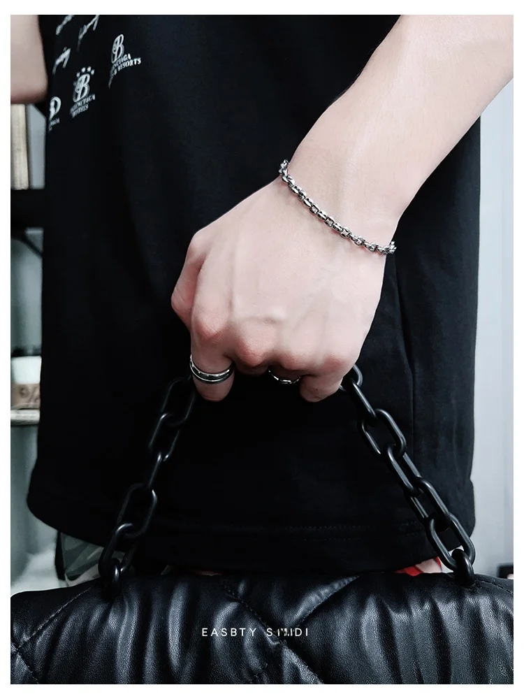 Мужской браслет Easb Cuban из титановой стали с кофейными зернами модная уличная мода