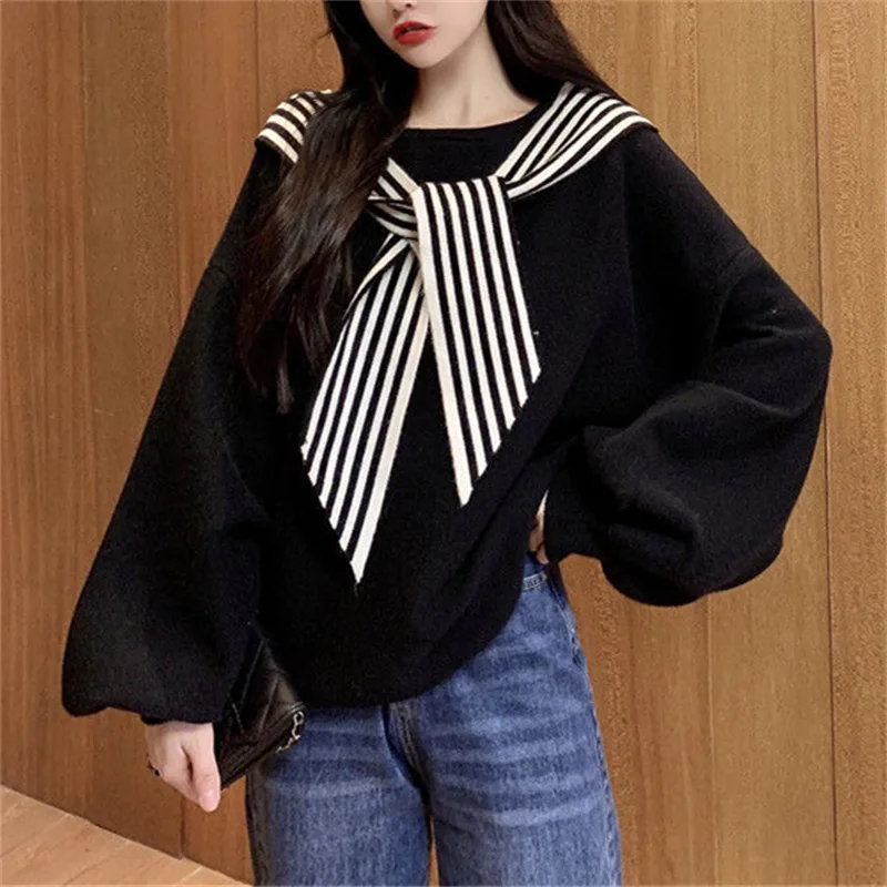 

Женский пуловер с длинным рукавом, толстый Свободный пуловер с длинным рукавом