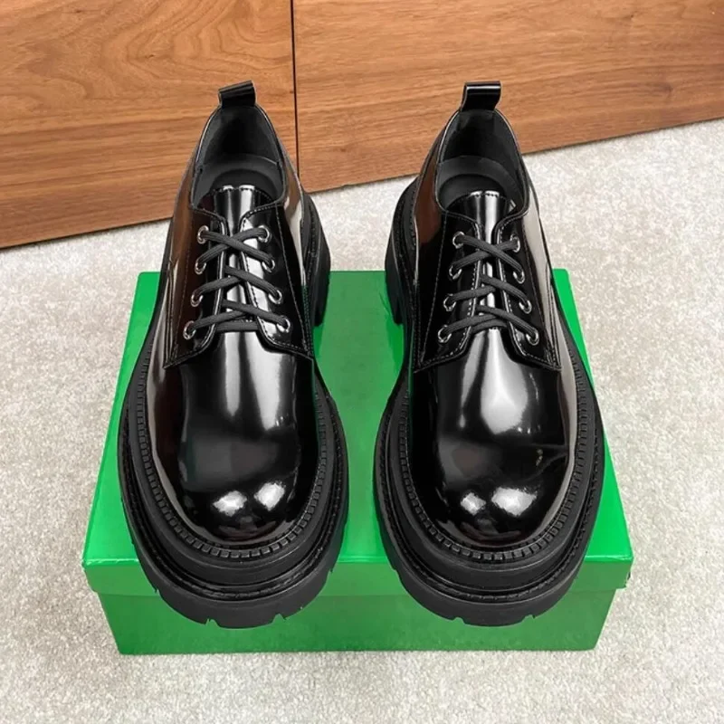 Туфли дерби мужские из натуральной кожи роскошные деловые туфли на толстой