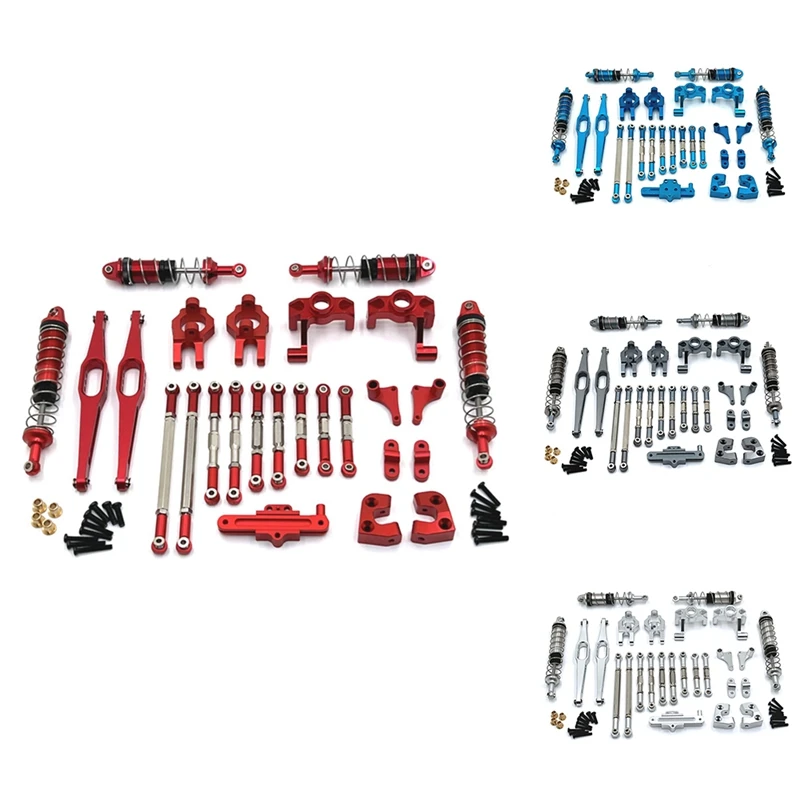 

Upgrade Parts Kit Steering Assembly Link Rod Shock Absorber Set Metal Easy To Use For Wltoys 12429 1/12 RC Car Accessories -Red