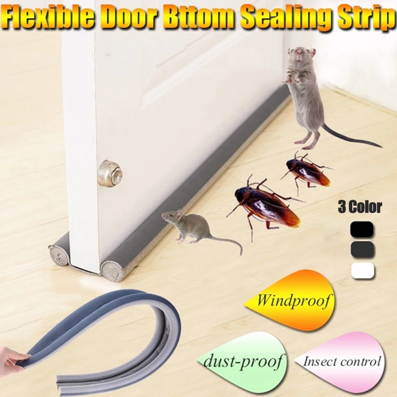 

93cm*10cm Flexible Door Bottom Sealing Strip Sound Proof Noise Reduction Under Door Draft Stopper Dust Proof Window Strip