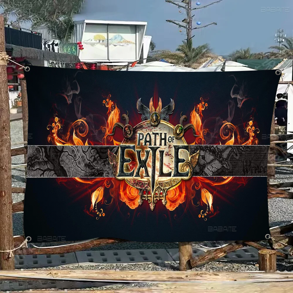 Path Of Exile High End Quality Banner Printing Artistic Atmosphere Style Camping Flag
