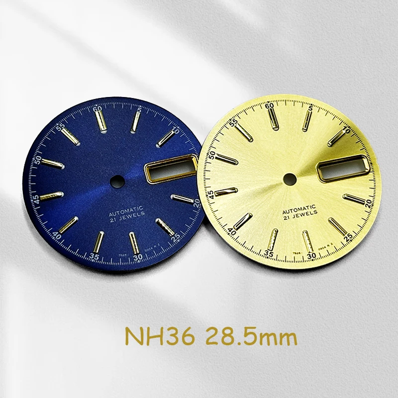 28 5 мм синий золотой циферблат NH36 с логотипом подходит для японского механизма SKX