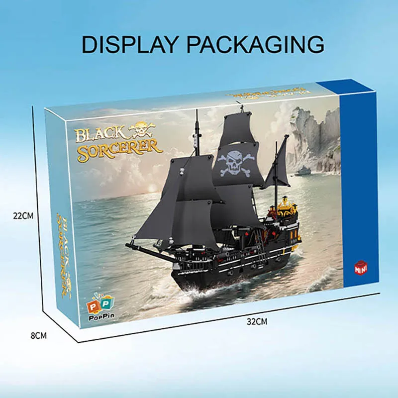 1366 шт. Детский конструктор пиратский корабль