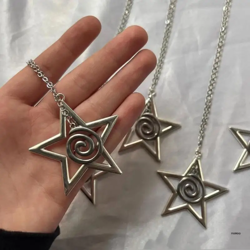 Спираль Руническое Звездное Ожерелье Уникальное со Звездой Y2K