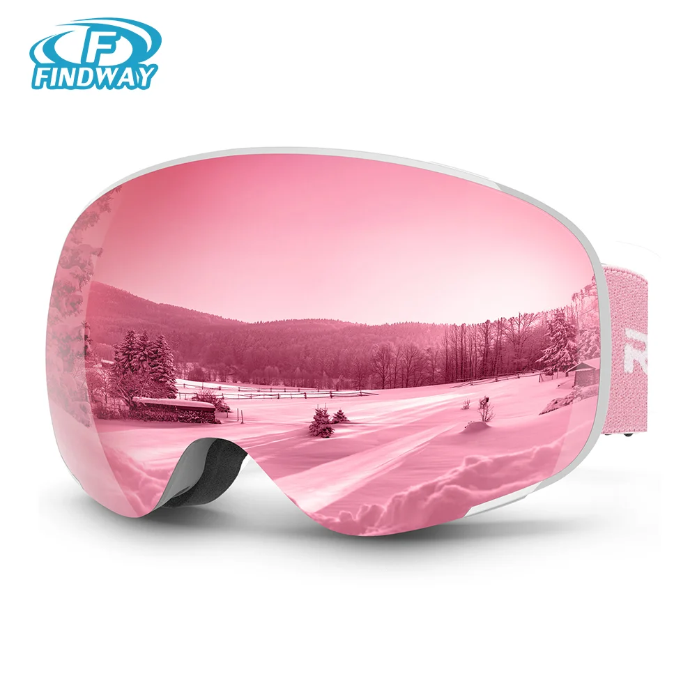 Kids Ski Glasses OTG glasses Anti fog 100% UV Protection for Boys girls Children and Teenagers Helmets Compatible Any Helmet