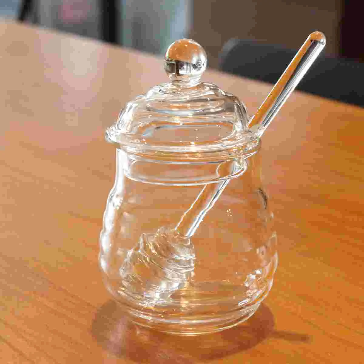 

250 Ml Canning Set Honey Jar Dipper Honey Dispenser Syrup Mini Honey Jars Glass Beehive Honey Pot