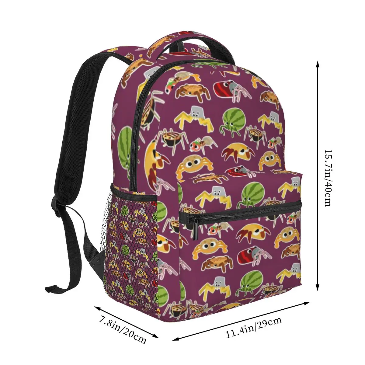 Пакет Bugsnax Веер-арт жуки закуски узор сумка для книг один Повседневный Рюкзак