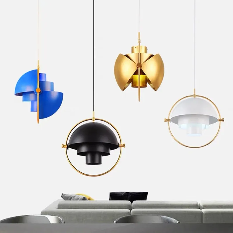 

Modern Gold Rotary Pendant Lamp Sphere Iron Hanging Lamp Designer for Living Room Bedroom Dining Lustres Hanging Light Fixture