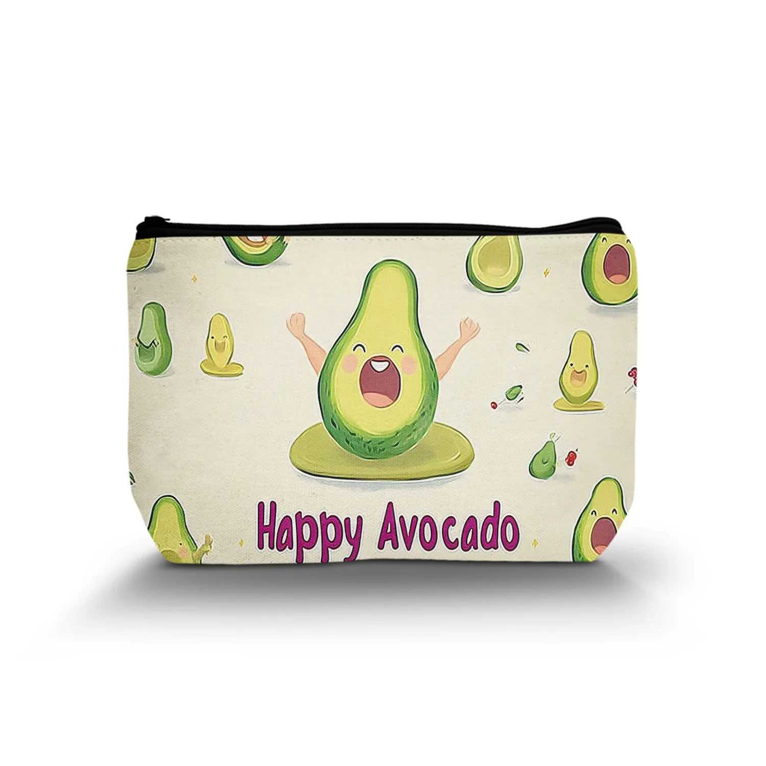 1 шт. косметички с надписью Счастливый авокадо многоразовая косметичка рисунком