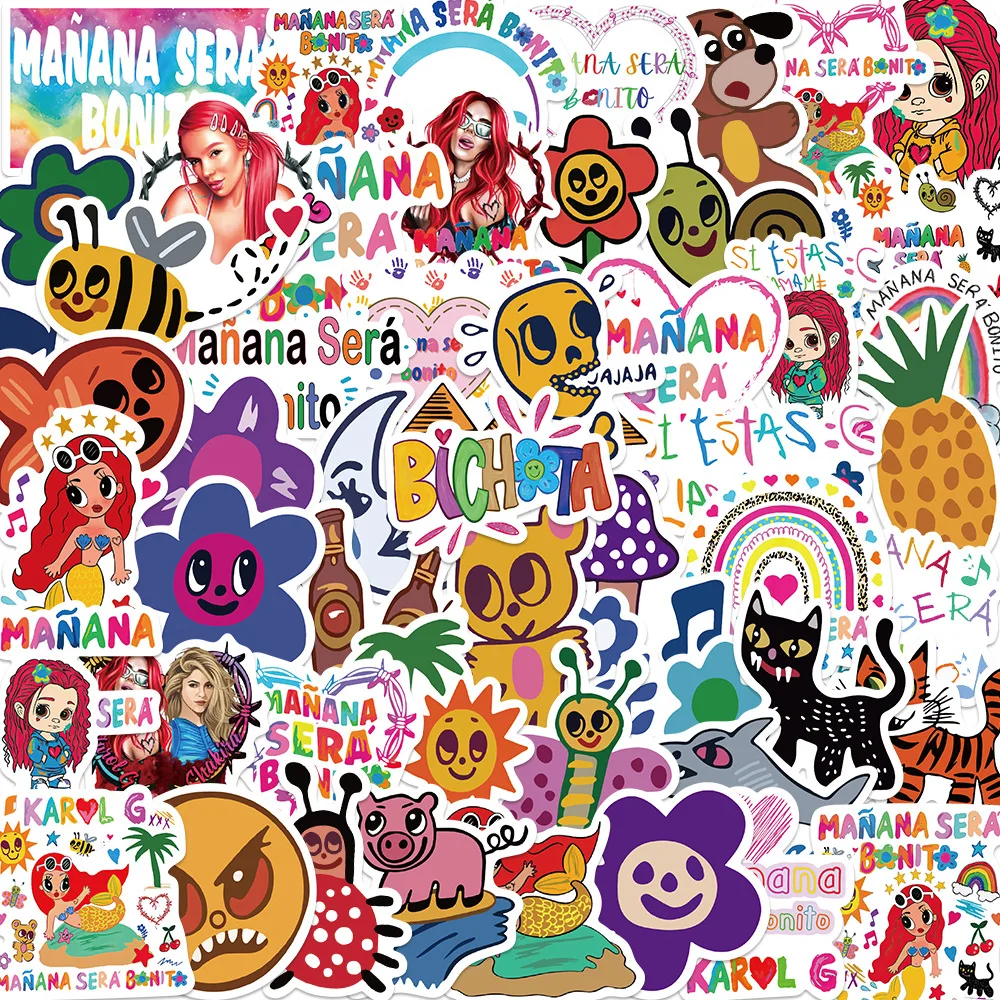 10/30/50pcs/pack Cartoon Karol G Manana Sera Bonito Album Stickers For Water bottle Laptop DIY Cars Knapsack Skate Computers