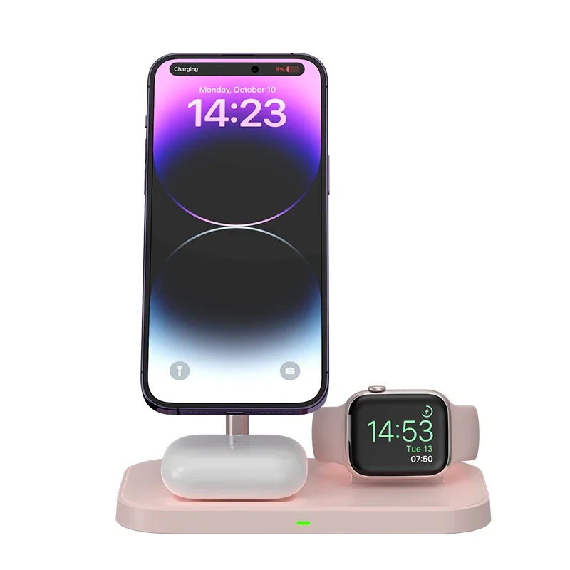 Высокоскоростное магнитное зарядное устройство 3 в одном беспроводное 2022 для iPhone