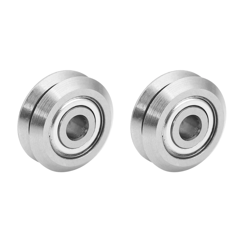 

2X W1 Deep V Groove W-Rail Guide Line Track Pulley Rollers Ball Bearings Steel Model:W1