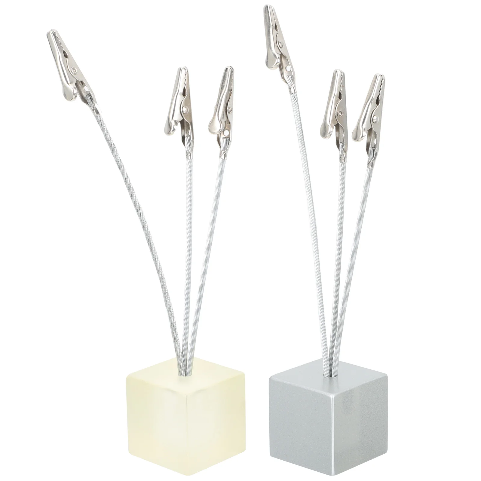 

2pcs Cube Base Photo Clips Holder with Alligator Clip for Displaying Memo Cards