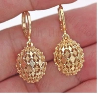ethnic hollow copper ball earrings gold color personality fashion pendant earrings party jewelry