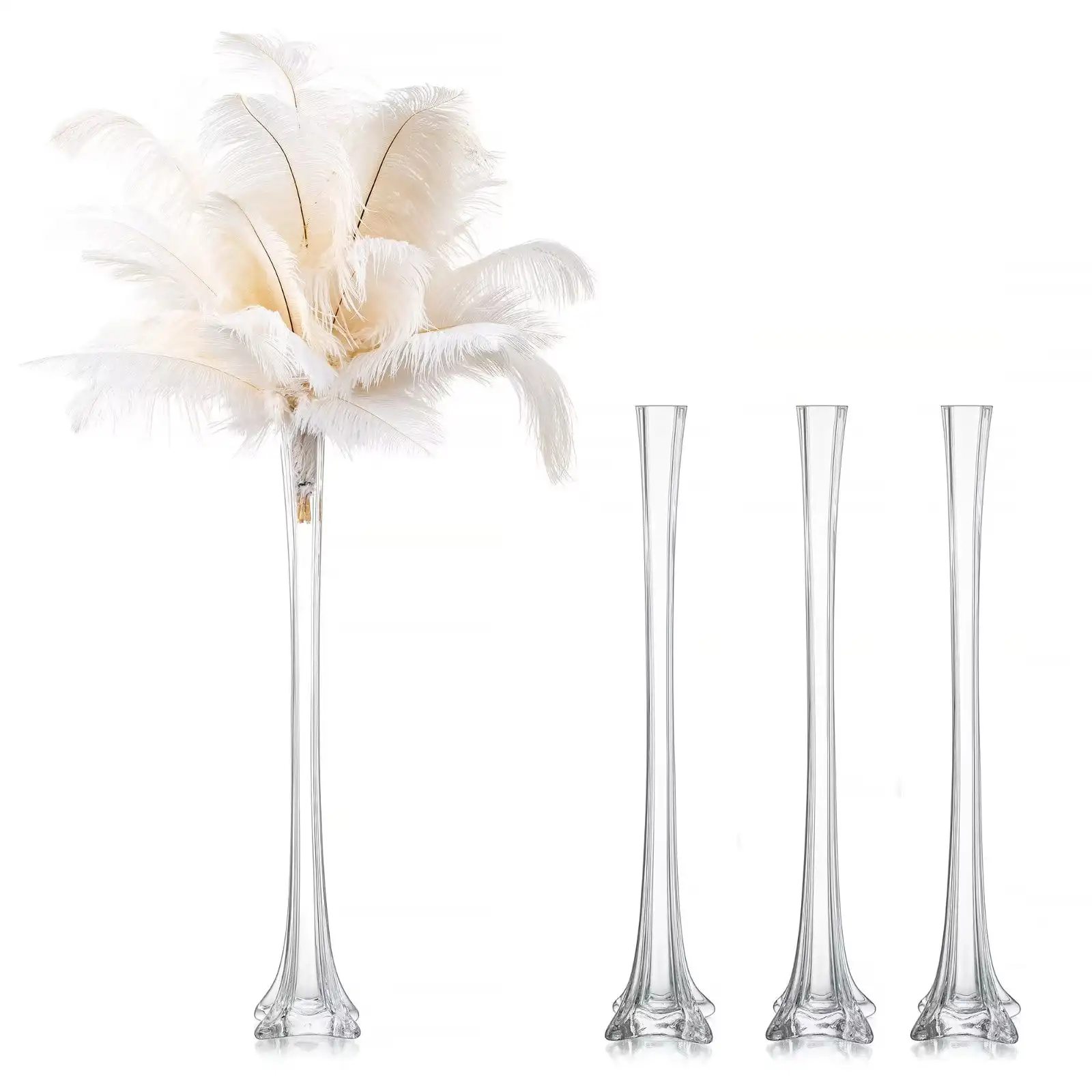 

Tall Clear Glass Vases for Wedding Centerpieces 20" Vase Set of 4