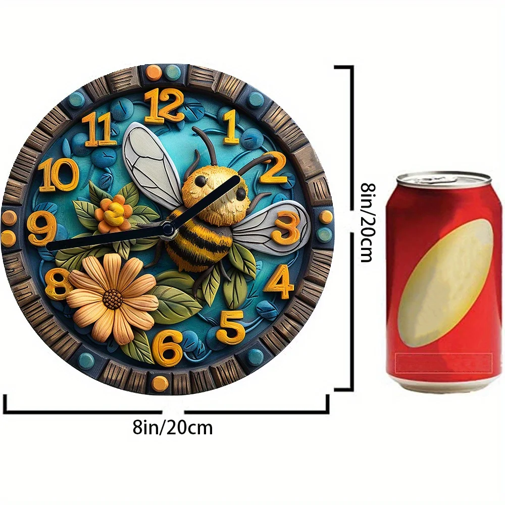 Часы настенные бесшумные с пчелами и сотами алюминиевые украшения сделай сам